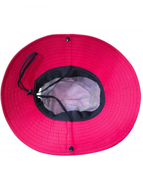 Sun Hats Women's Outdoor UV Protection Foldable Mesh Wide Brim Beach Fishing Hat - Navy - C718CK409MD $14.57