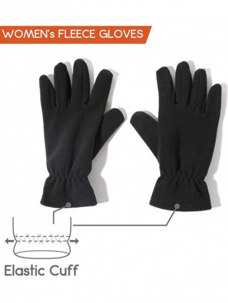 Skullies & Beanies Women Winter Fleece Beanie Gloves Scarf Set - Dot Black - CG18A2X0IEL $14.33