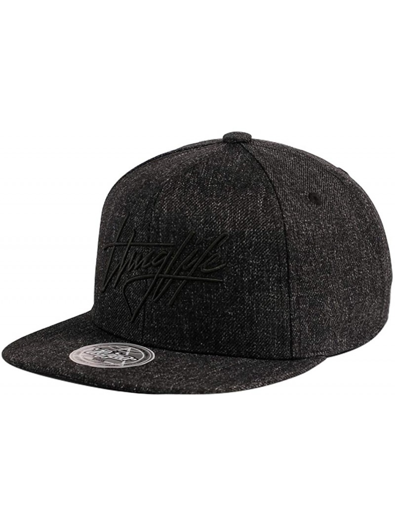 Baseball Caps Thuglife Embroidery Baseball Adjustable Snapback - Dark Grey/Signature Logo - C4195S7A9TE $47.72