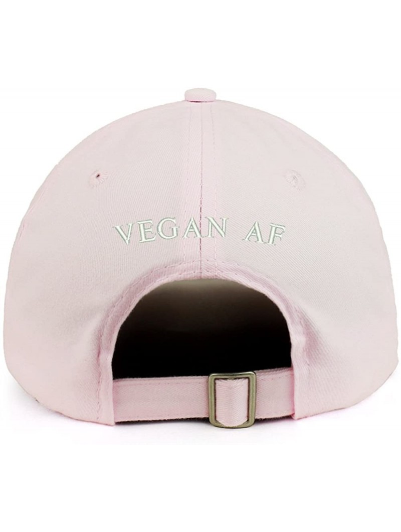 Baseball Caps Vegan AF (Back) Embroidered 100% Cotton Dad Hat - Light Pink - CT188T6WS48 $23.73