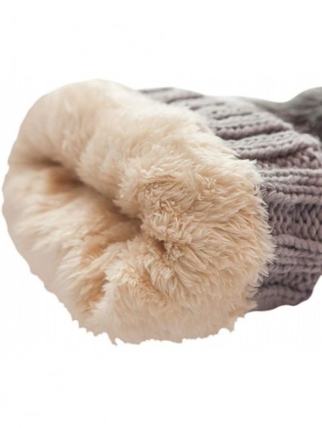 Skullies & Beanies Womens Winter Beanie Hat Scarf Set Warm Fuzzy Knit Hat Neck Scarves - A-blue - CN18ZDQ26EI $22.78