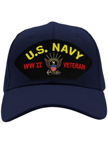 Baseball Caps US Navy- World War II Veteran Hat/Ballcap Adjustable One Size Fits Most - Navy Blue - CL18HWST88M $29.05