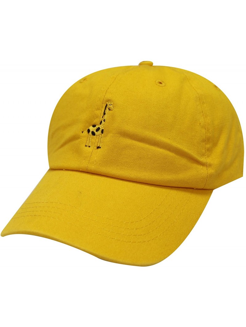 Baseball Caps Giraffe Cotton Baseball Dad Caps - Gold - CV12MX0F27A $13.85