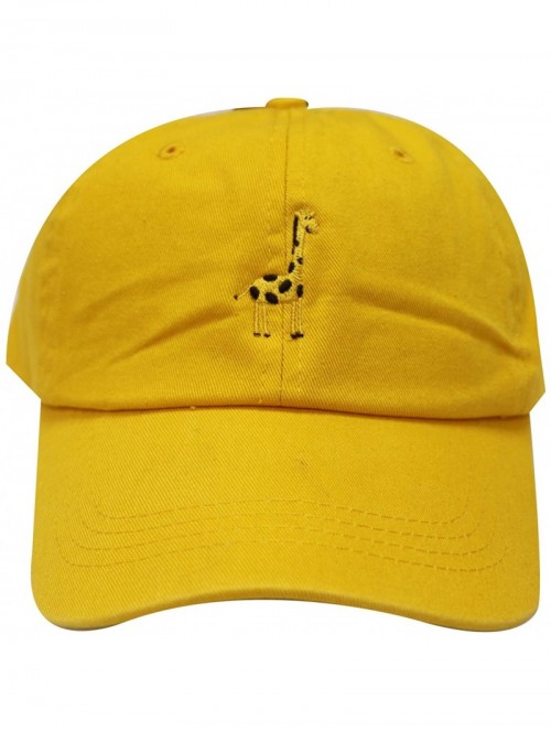 Baseball Caps Giraffe Cotton Baseball Dad Caps - Gold - CV12MX0F27A $13.85