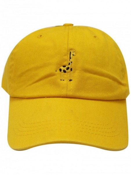 Baseball Caps Giraffe Cotton Baseball Dad Caps - Gold - CV12MX0F27A $13.85