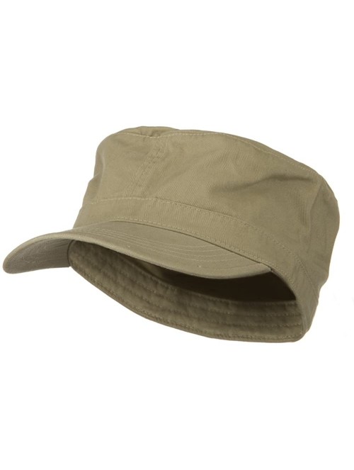 Baseball Caps Cotton Fitted Military Cap - Khaki - CQ11673JVZ1 $31.36