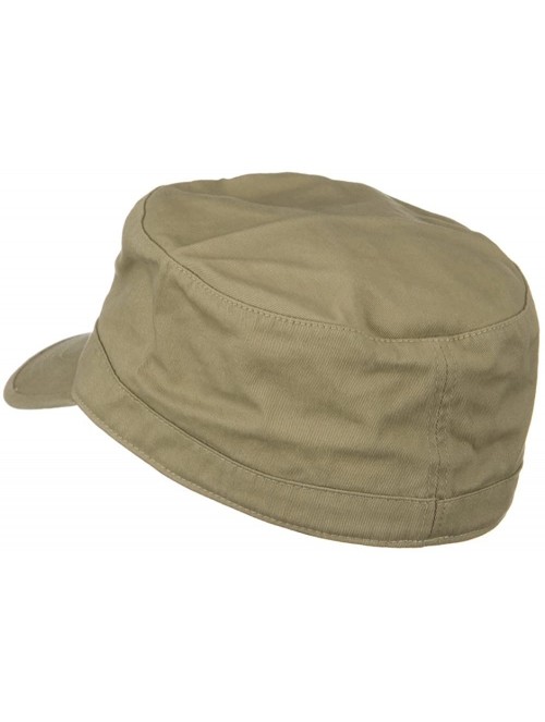 Baseball Caps Cotton Fitted Military Cap - Khaki - CQ11673JVZ1 $31.36