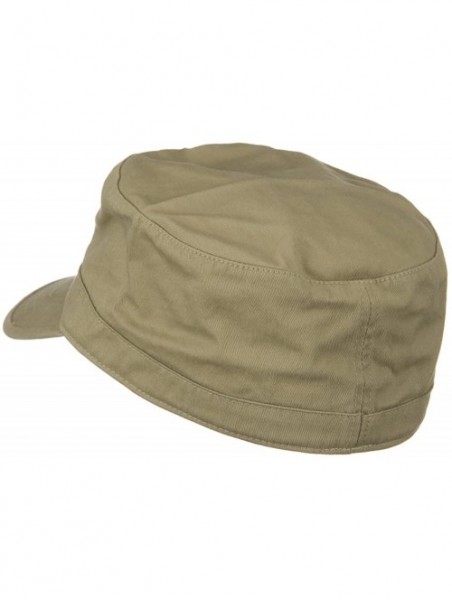 Baseball Caps Cotton Fitted Military Cap - Khaki - CQ11673JVZ1 $31.36