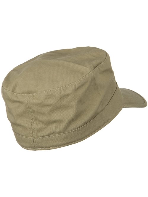 Baseball Caps Cotton Fitted Military Cap - Khaki - CQ11673JVZ1 $31.36