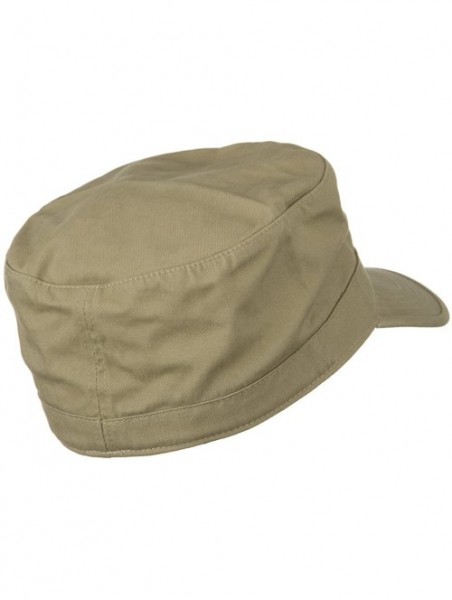 Baseball Caps Cotton Fitted Military Cap - Khaki - CQ11673JVZ1 $31.36