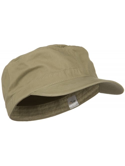 Baseball Caps Cotton Fitted Military Cap - Khaki - CQ11673JVZ1 $31.36