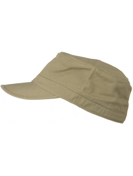 Baseball Caps Cotton Fitted Military Cap - Khaki - CQ11673JVZ1 $31.36