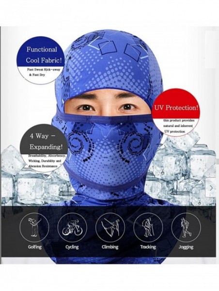 Balaclavas Outdoor Cooling Balaclava Full Face Mask Neck Gaiter Bandana Motorcycle- Hiking- Fishing - Solid-blue - CO18DXKUA4...