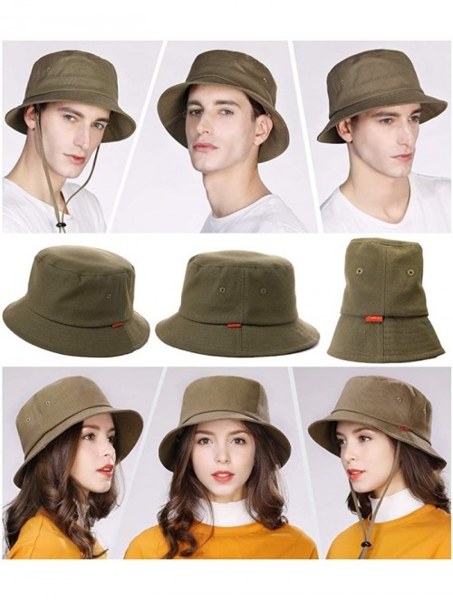 Sun Hats Packable Bucket for Women Men with String Sun Hat SPF 50 Fishing Summer Beach Travel Cap 56-60cm - Green_00711 - C51...