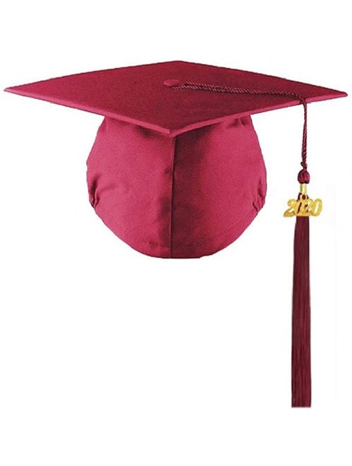 Skullies & Beanies 2020 Matte Graduation Cap with Tassel for High School College Graduates - Maroon - CV195REX6TA $24.90