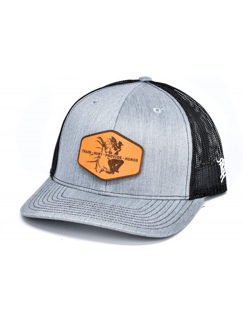 Baseball Caps Cam Hanes THPH Leather Patch hat Curved Trucker - Camo - CP18IGOCDQD $38.16