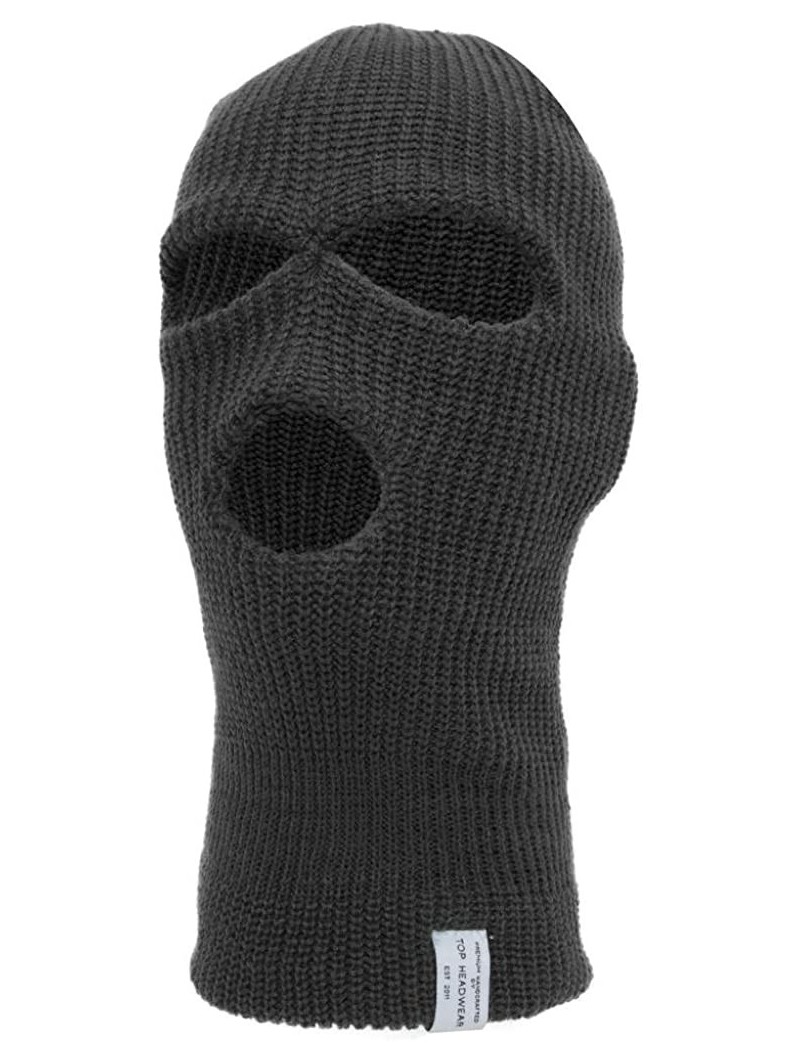 Balaclavas 3-Hole Winter Ski Mask - Charcoal - CQ18724M4IG $11.42