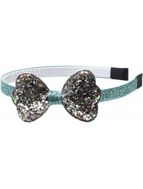 Headbands "Isabelle" Large Glitter Bow Headband - Aqua Multi - CI12DC0JE2L $16.66