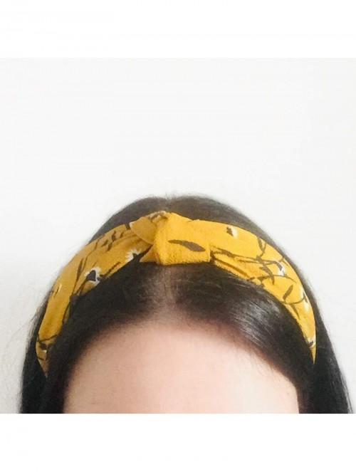 Headbands 4 Pack Turban Headbands for Women Plastic Head Band Hair Vintage Flower Printed Cross - CK18SGTCQZW $17.59