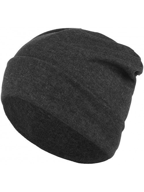 Skullies & Beanies Women Men Slouch Skull Cap Oversize Knit Beanie Hat Long Baggy Hip-hop Winter Summer Hat - Dark Grey - CT1...