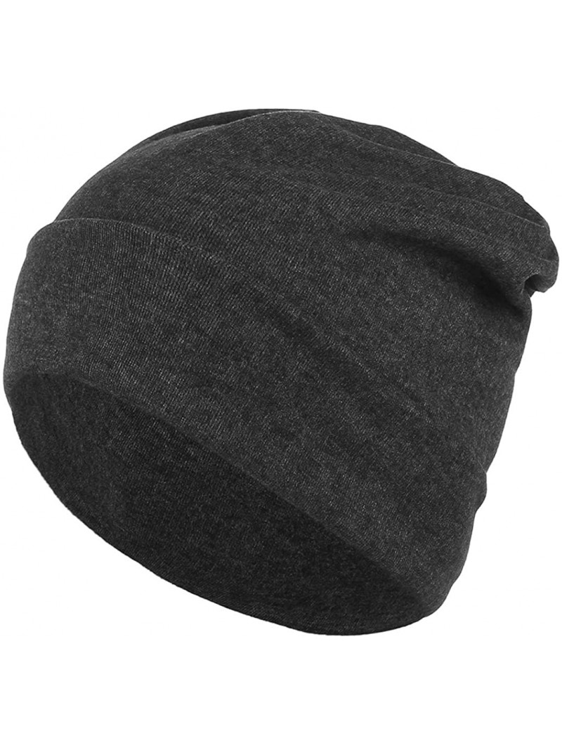 Skullies & Beanies Women Men Slouch Skull Cap Oversize Knit Beanie Hat Long Baggy Hip-hop Winter Summer Hat - Dark Grey - CT1...