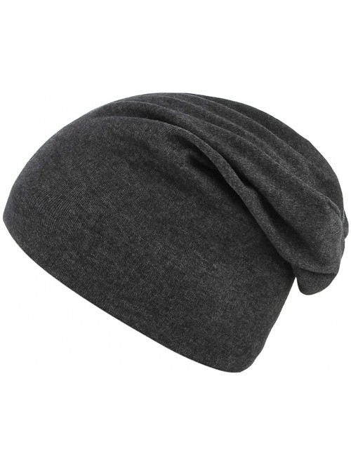 Skullies & Beanies Women Men Slouch Skull Cap Oversize Knit Beanie Hat Long Baggy Hip-hop Winter Summer Hat - Dark Grey - CT1...