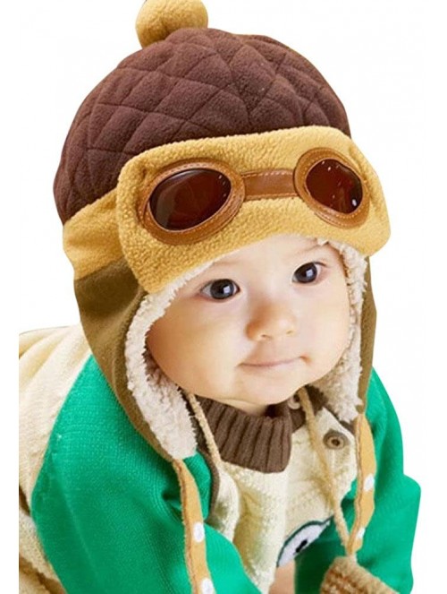 Skullies & Beanies Baby Girls Boys Hats Winter Warm Cap Hat Beanie Pilot Aviator Crochet Earflap Hats - Coffee - CD18LRUQDE9 ...