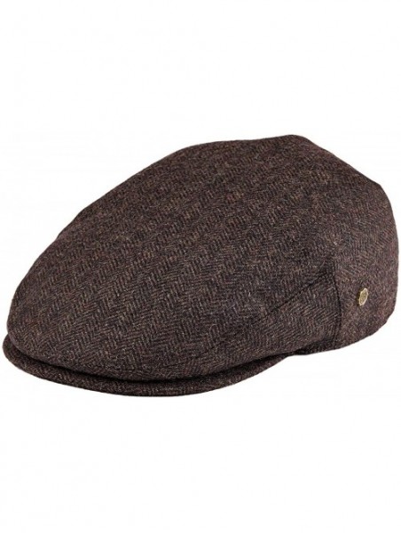 Newsboy Caps Men's Herringbone Flat Ivy Newsboy Hat Wool Blend Gatsby Cabbie Cap - Coffee - C218NYAGDI9 $23.67