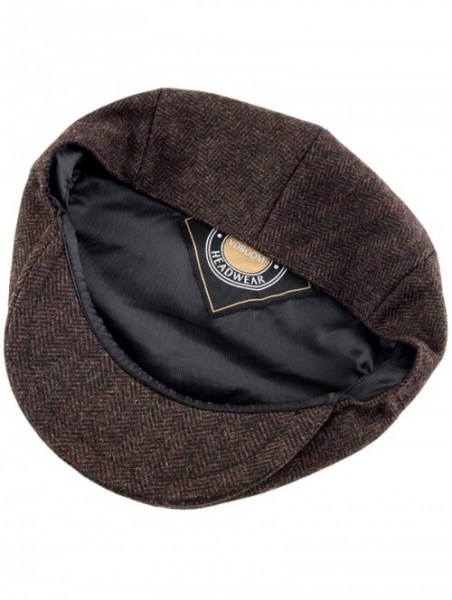 Newsboy Caps Men's Herringbone Flat Ivy Newsboy Hat Wool Blend Gatsby Cabbie Cap - Coffee - C218NYAGDI9 $23.67