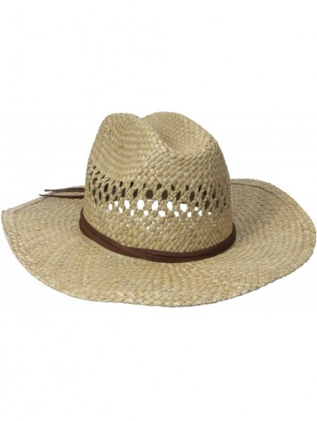 Sun Hats Men's Straw Cowboy Hat with Open Weave - Natural - CR12EBE6LG9 $38.52