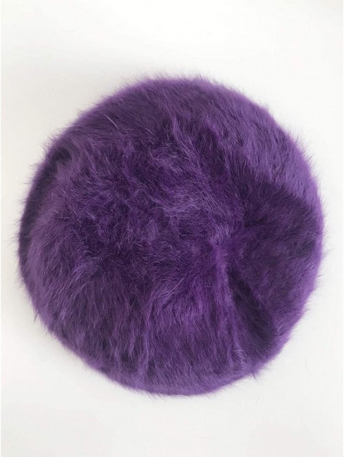 Berets Women Winter French Beret Hat Wool Knit Berets Beanie Classic Warm Casual Hat - Purple - C518Z4QSHAS $15.92