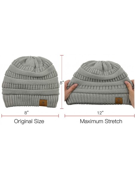 Skullies & Beanies Womens Knit Beanie Winter Thick Solid Fleece Lined Beanie Hats for Women Men Unisex Warm Skiing Beanies - ...