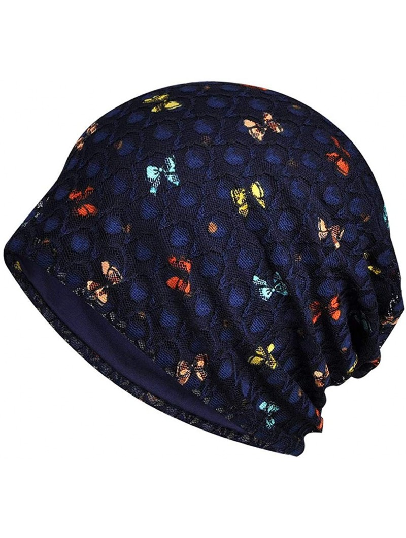 Skullies & Beanies Chemo Cancer Sleep Scarf Hat Cap Cotton Beanie Lace Flower Printed Hair Cover Wrap Turban Headwear - CT196...