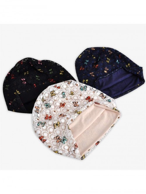 Skullies & Beanies Chemo Cancer Sleep Scarf Hat Cap Cotton Beanie Lace Flower Printed Hair Cover Wrap Turban Headwear - CT196...