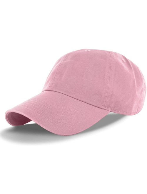 Baseball Caps Plain 100% Cotton Adjustable Baseball Cap - Pink - CO11SEDEA7Z $10.70