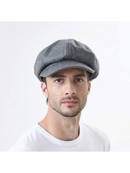 Newsboy Caps Newsboy Hat Wool Felt Simple Gatsby Ivy Cap SL3458 - Darkgrey - C212MZ32VS6 $33.25