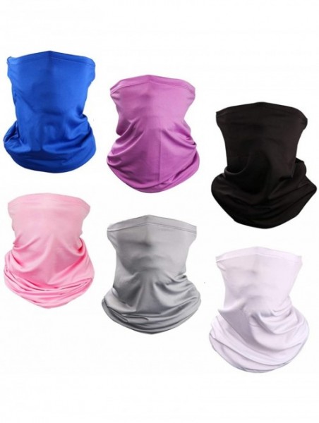 Balaclavas 6 Piece UV Protection Neck Gaiter Bandana Balaclava Breathable Scarf Face Mask - Solid Color (6 Pcs) - CB1987GR8IR...