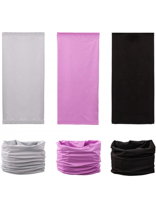 Balaclavas 6 Piece UV Protection Neck Gaiter Bandana Balaclava Breathable Scarf Face Mask - Solid Color (6 Pcs) - CB1987GR8IR...