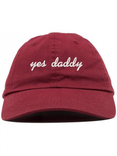 Baseball Caps Yes Daddy Embroidered Low Profile Deluxe Cotton Cap Dad Hat - Vc300_maroon - C318OE9ZLNH $21.03