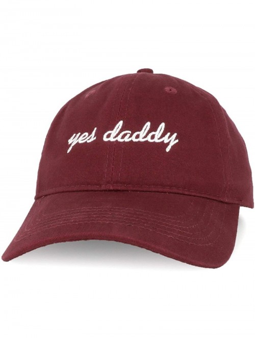 Baseball Caps Yes Daddy Embroidered Low Profile Deluxe Cotton Cap Dad Hat - Vc300_maroon - C318OE9ZLNH $21.03