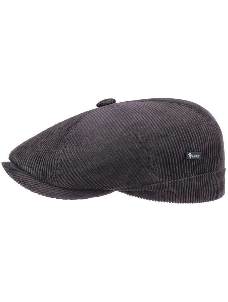 Newsboy Caps 8 Panel Cordial Flat Cap Men - Made in Italy - Grey - CL12N1LYZ9S $41.00