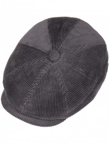 Newsboy Caps 8 Panel Cordial Flat Cap Men - Made in Italy - Grey - CL12N1LYZ9S $41.00