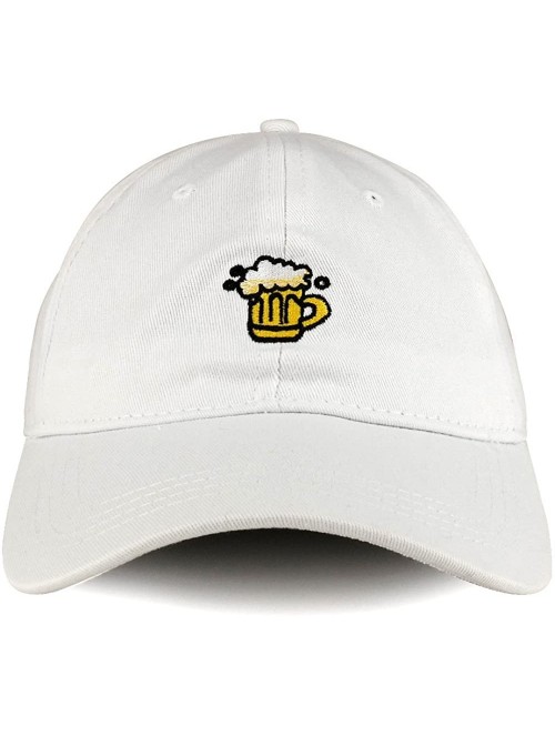 Baseball Caps Beer Emoticon Design Embroidered Cotton Unstructured Dad Hat - White - CO1860Z08N9 $17.68