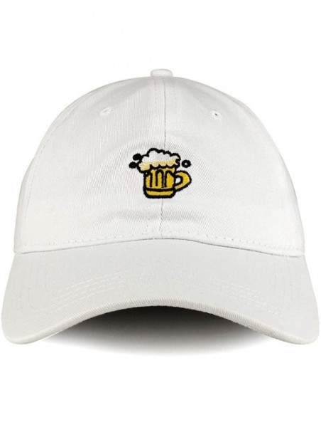 Baseball Caps Beer Emoticon Design Embroidered Cotton Unstructured Dad Hat - White - CO1860Z08N9 $17.68