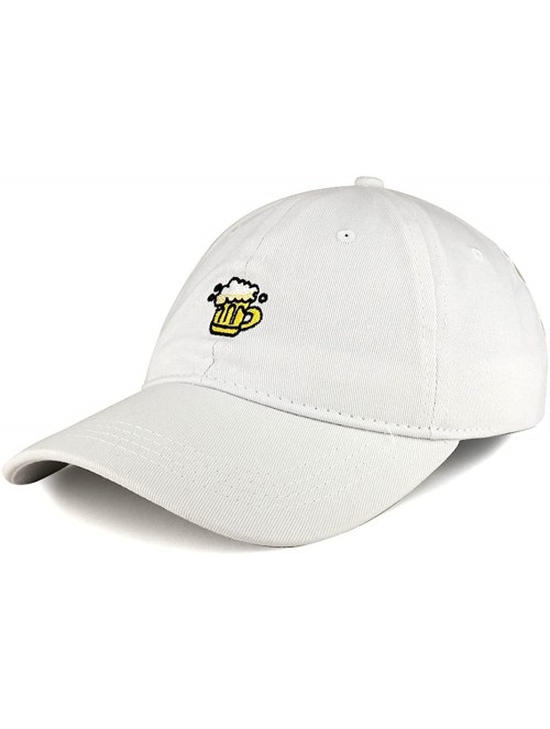 Baseball Caps Beer Emoticon Design Embroidered Cotton Unstructured Dad Hat - White - CO1860Z08N9 $17.68