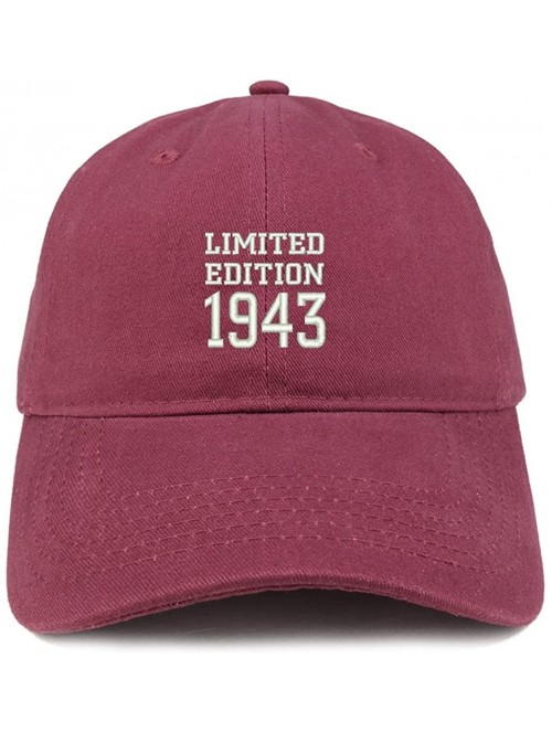 Baseball Caps Limited Edition 1943 Embroidered Birthday Gift Brushed Cotton Cap - Maroon - CN18DDMTCRE $26.66