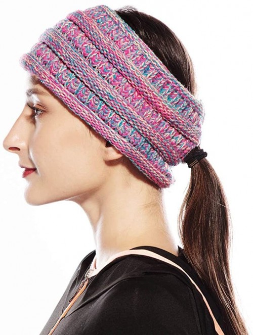 Cold Weather Headbands Womens Winter Warm Beanie Headband Soft Stretch Skiing Cable Knit Cap Ear Warmer Headbands - CK18ZEYXH...