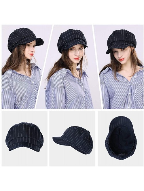 Newsboy Caps Packable Beret Newsboy Cap for Women Spring Summer Winter Gatsby Visor Hat 55-59 cm - 89046-navy - CT1998AULR4 $...