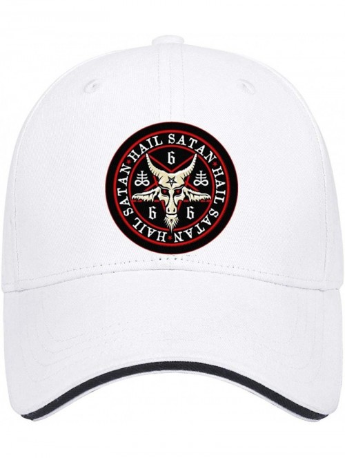 Baseball Caps Unisex Hail Satan Goat 666 red Logo Flat Baseball Cap Fitted Style Hats - Hail Satan Goat-c - CV18SZMXYM4 $17.91