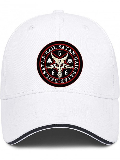 Baseball Caps Unisex Hail Satan Goat 666 red Logo Flat Baseball Cap Fitted Style Hats - Hail Satan Goat-c - CV18SZMXYM4 $17.91